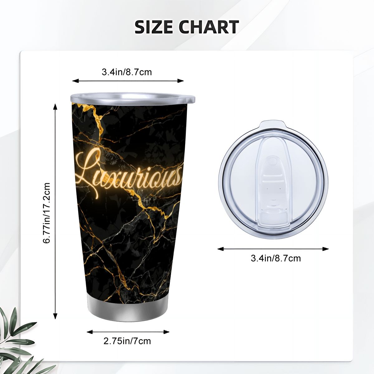 LUXURIOUS BLACK MARBLE PRINT DESIGN TRAVELING MUG COFFEE MORNING MINIMALIST