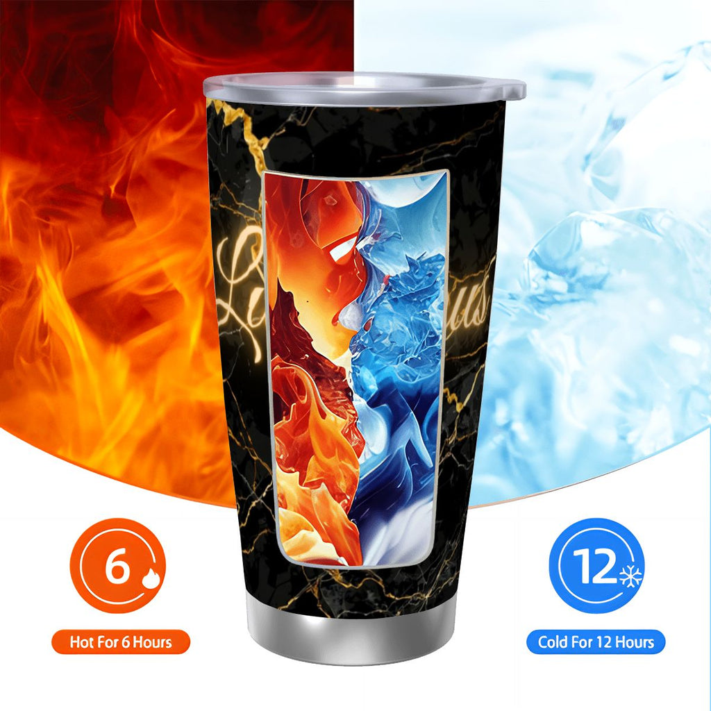LUXURIOUS BLACK MARBLE PRINT DESIGN TRAVELING MUG COFFEE MORNING MINIMALIST