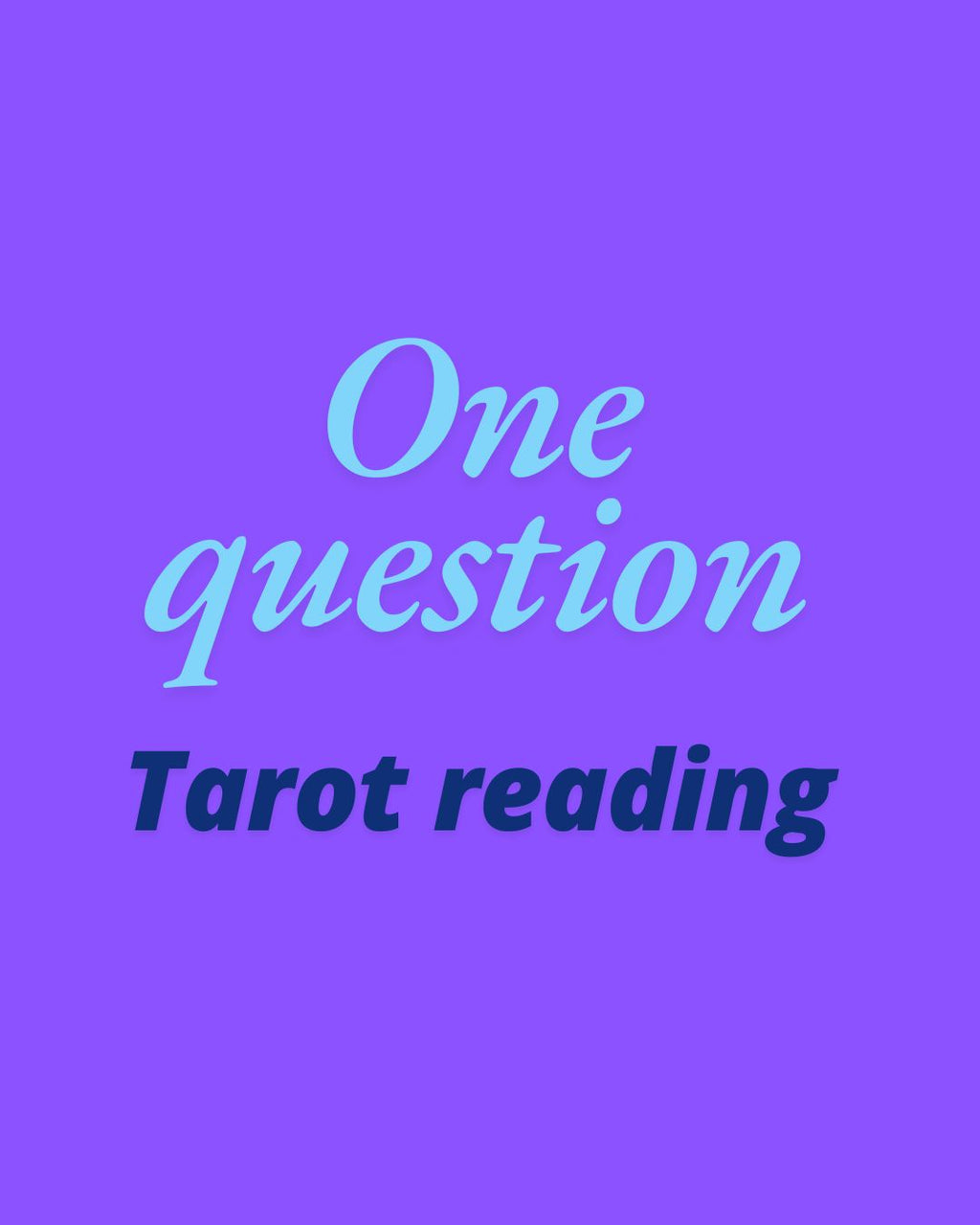 One question tarot reading