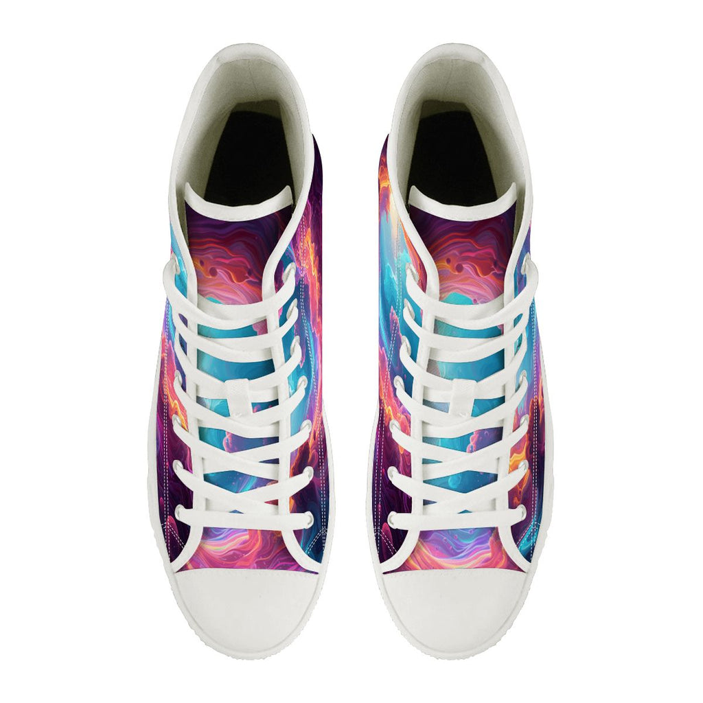 TRIPPY ART SHOES DESIGN BY MIA LAVENDER PSYCHEDELIC SHOES FOR WOMEN FANTASY ART SHOES