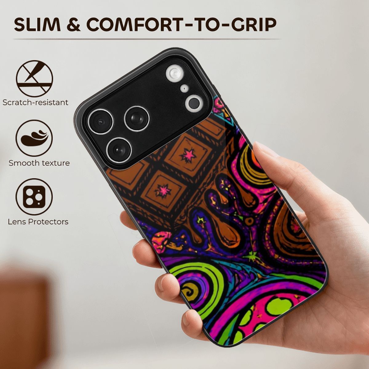 IPHONE 17 PRO MAX TRIPPY PSYCHEDELIC CHOCOLATE MUSHROOM PINK PHONE CASE BLUE