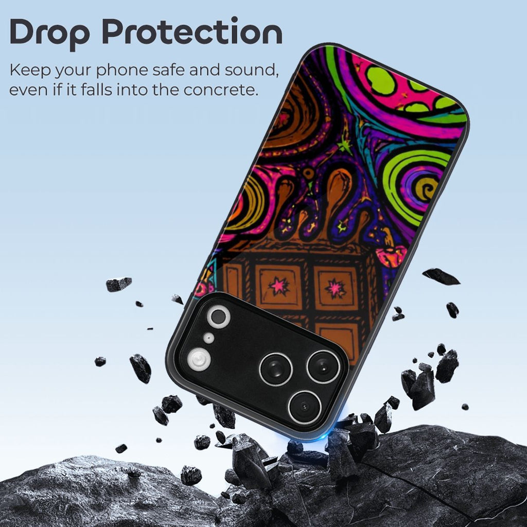 IPHONE 17 PRO MAX TRIPPY PSYCHEDELIC CHOCOLATE MUSHROOM PINK PHONE CASE BLUE