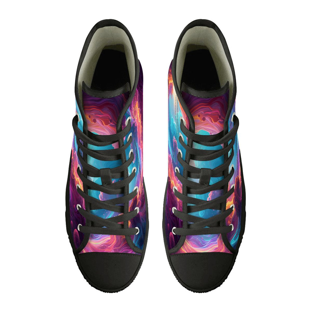 TRIPPY ART SHOES DESIGN BY MIA LAVENDER PSYCHEDELIC SHOES FOR WOMEN FANTASY ART SHOES