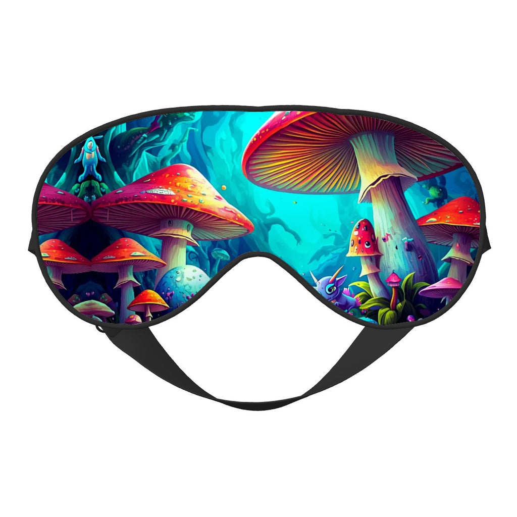 MAGIC MUSHROOM SLEEP MASK TRIPPY ART FANTASY ART DOUBLE SIDE COVER COZY NIGHT