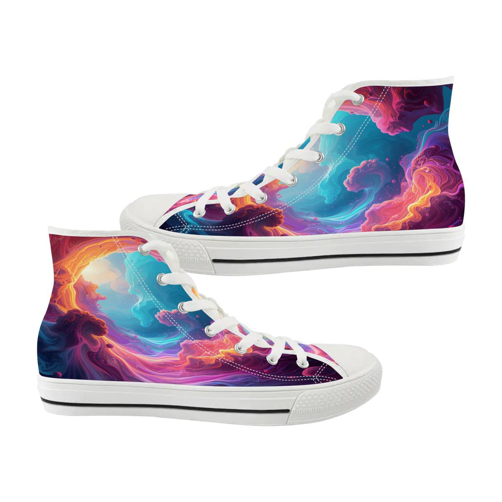 TRIPPY ART SHOES DESIGN BY MIA LAVENDER PSYCHEDELIC SHOES FOR WOMEN FANTASY ART SHOES