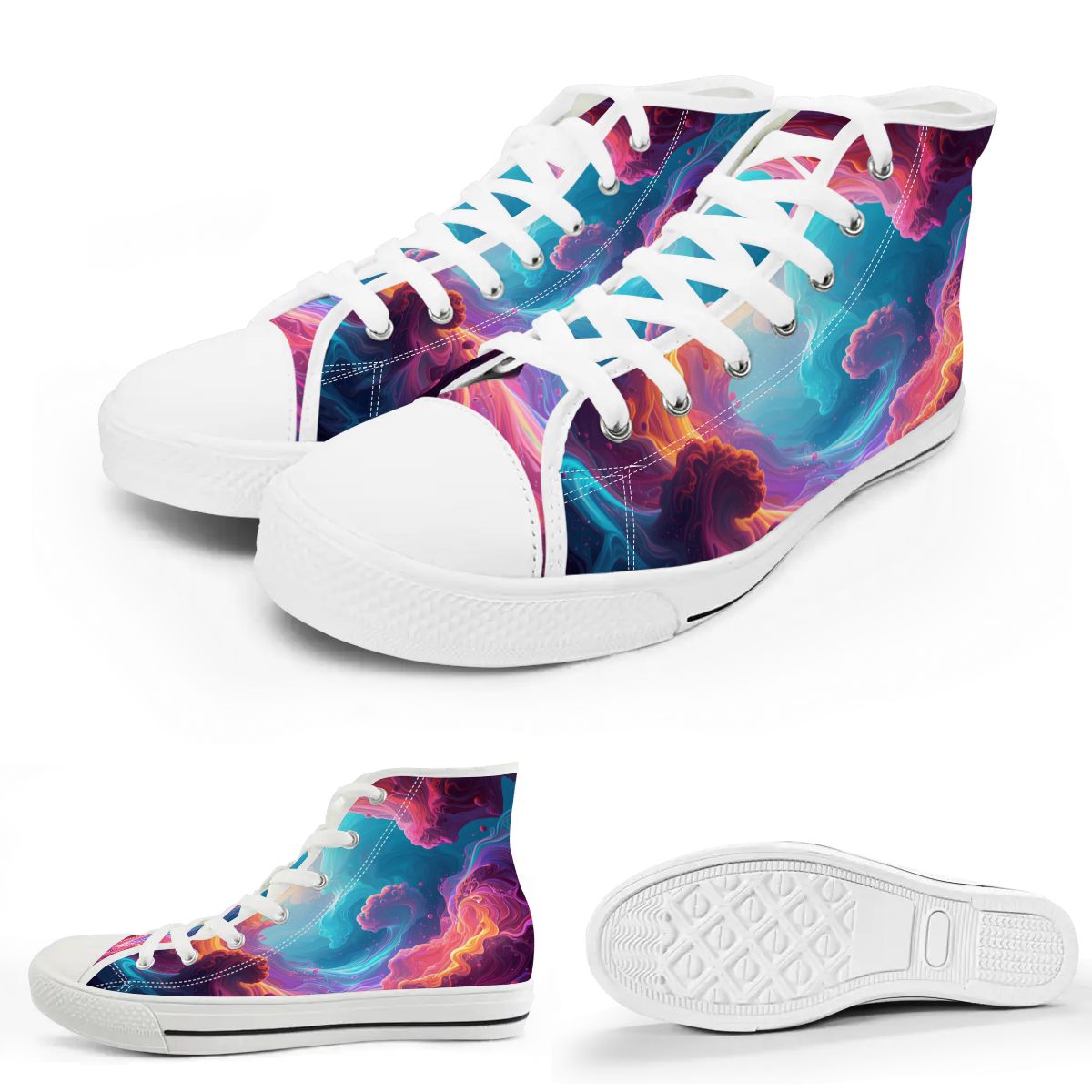TRIPPY ART SHOES DESIGN BY MIA LAVENDER PSYCHEDELIC SHOES FOR WOMEN FANTASY ART SHOES