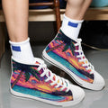 PSYCHEDELIC SURF STYLE SHOES SNEAKERS BEACH STYLE UNISEX DESIGNED BY MIA LAVENDER UNIQUE DESIGN
