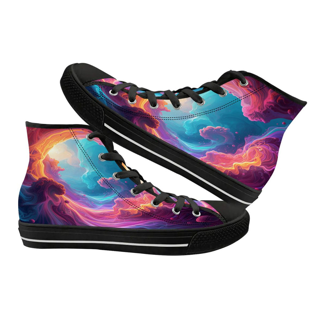TRIPPY ART SHOES DESIGN BY MIA LAVENDER PSYCHEDELIC SHOES FOR WOMEN FANTASY ART SHOES