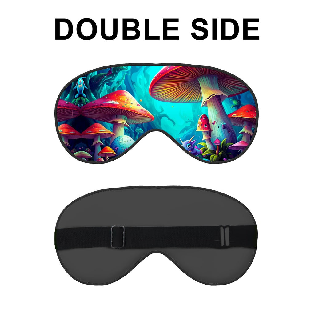 MAGIC MUSHROOM SLEEP MASK TRIPPY ART FANTASY ART DOUBLE SIDE COVER COZY NIGHT
