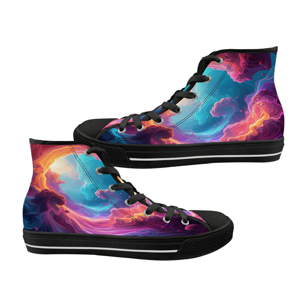 TRIPPY ART SHOES DESIGN BY MIA LAVENDER PSYCHEDELIC SHOES FOR WOMEN FANTASY ART SHOES