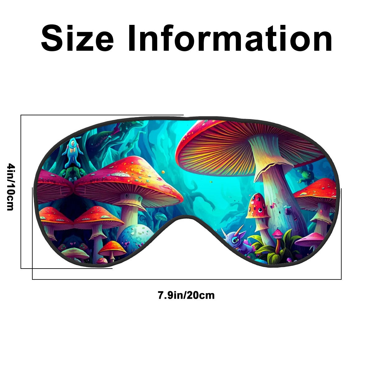 MAGIC MUSHROOM SLEEP MASK TRIPPY ART FANTASY ART DOUBLE SIDE COVER COZY NIGHT