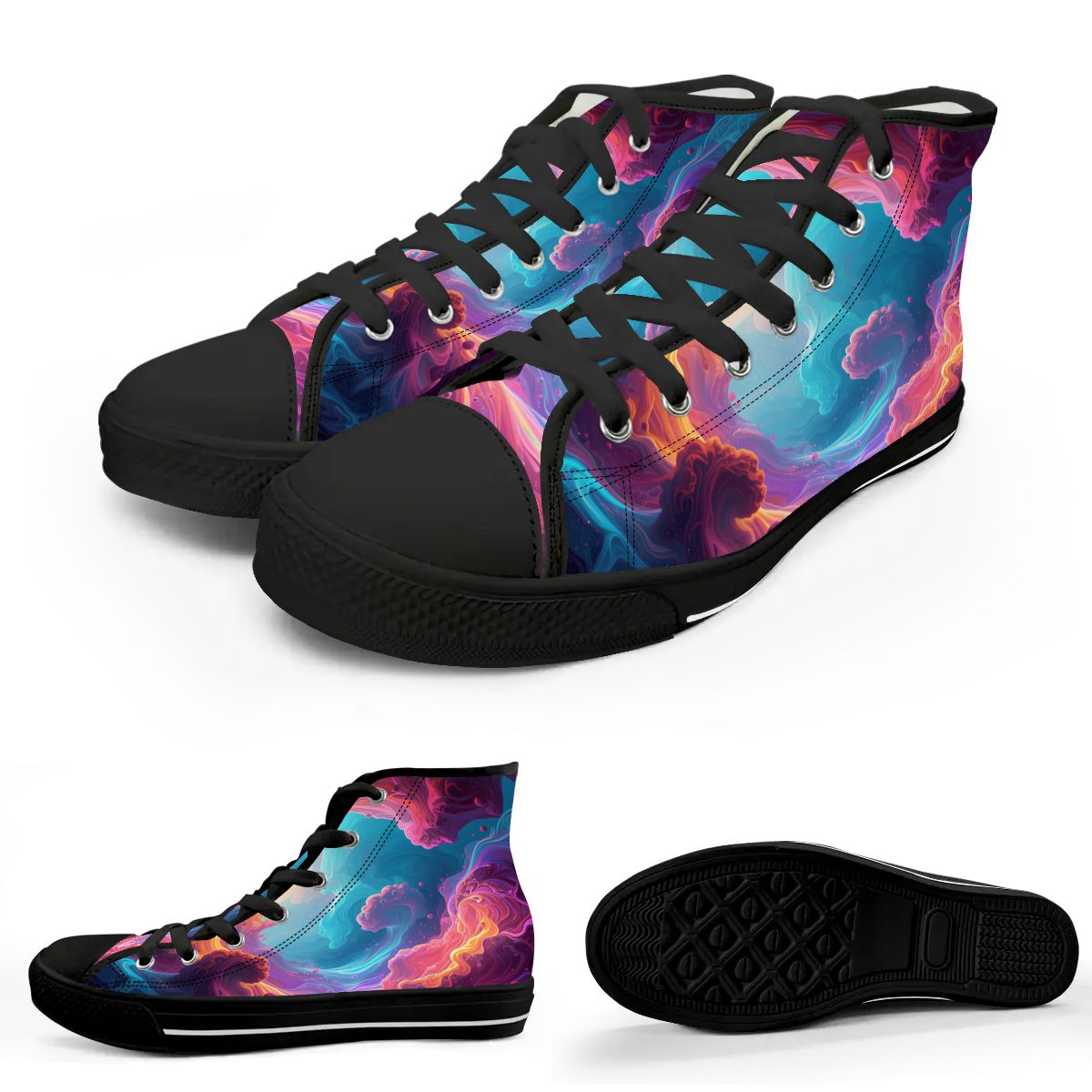 TRIPPY ART SHOES DESIGN BY MIA LAVENDER PSYCHEDELIC SHOES FOR WOMEN FANTASY ART SHOES