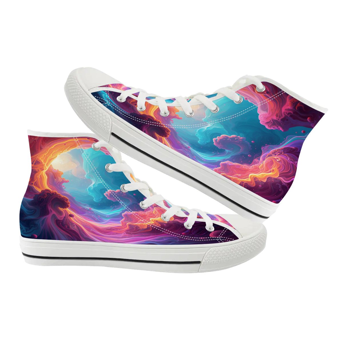 TRIPPY ART SHOES DESIGN BY MIA LAVENDER PSYCHEDELIC SHOES FOR WOMEN FANTASY ART SHOES