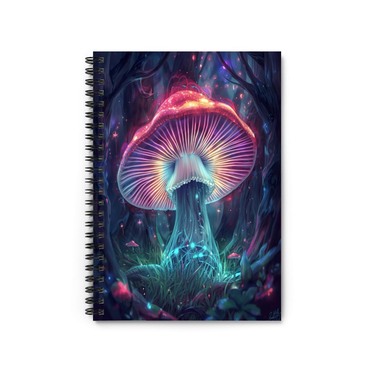 NEON MUSHROOM TRIPPY ART NOTEBOOK FOR WRITTING PSYCHEDELIC ART FANTASY ART