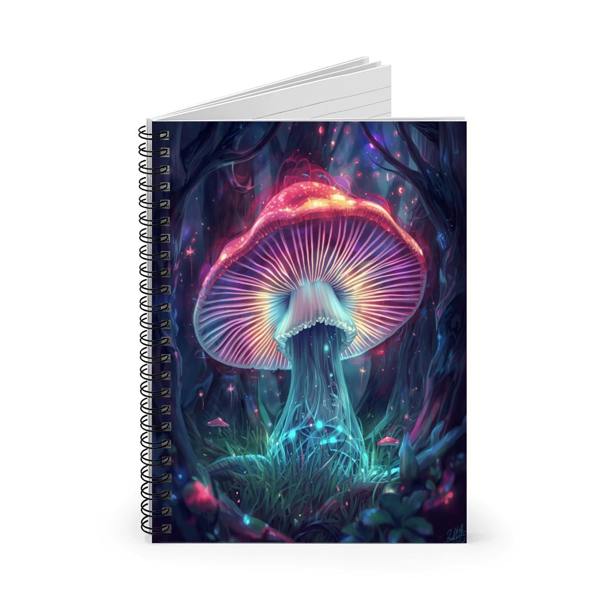 NEON MUSHROOM TRIPPY ART NOTEBOOK FOR WRITTING PSYCHEDELIC ART FANTASY ART