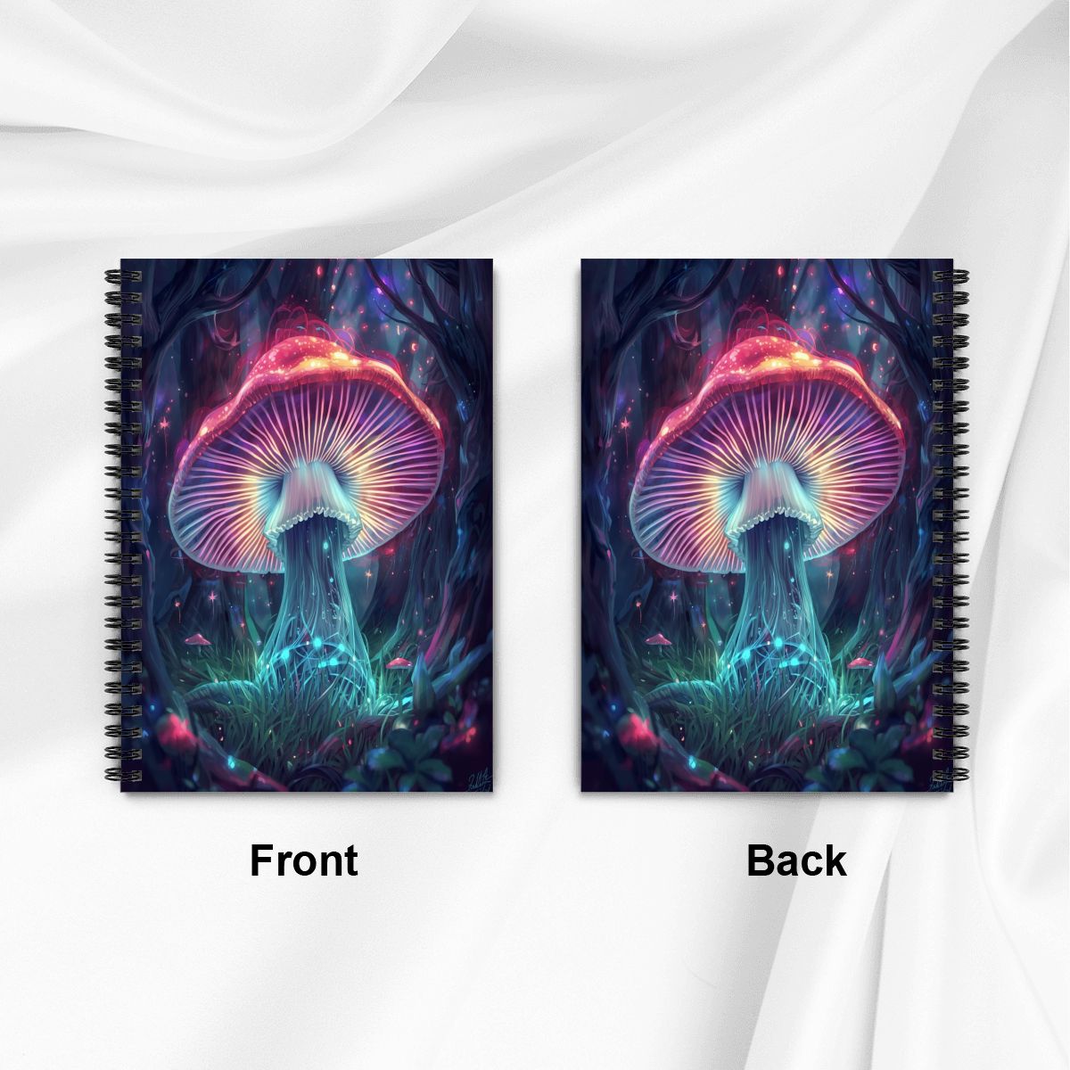 NEON MUSHROOM TRIPPY ART NOTEBOOK FOR WRITTING PSYCHEDELIC ART FANTASY ART